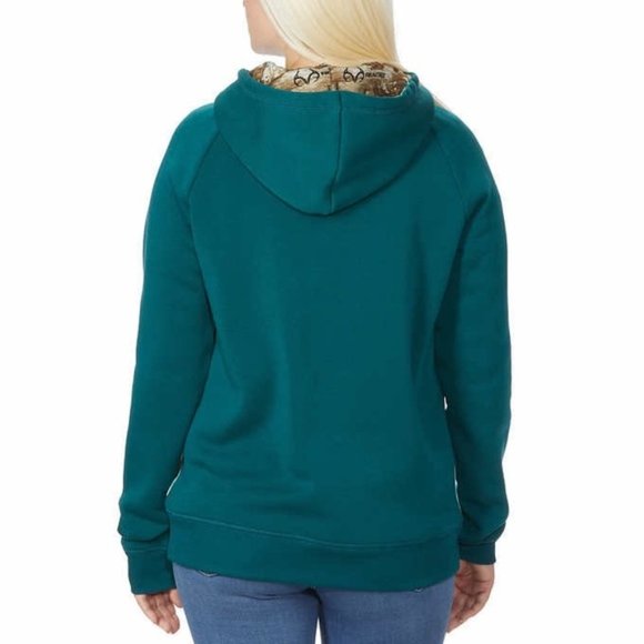 RealTree Women’s Fleece Hoodie Screen Print Logo Soft Hand Feel NWT - Picture 2 of 6